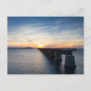 Florida - Seven Mile Bridge vid sollset vycard Vykort