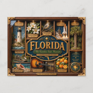 Florida Shadow Box 3D Figurin Delstat Vykort