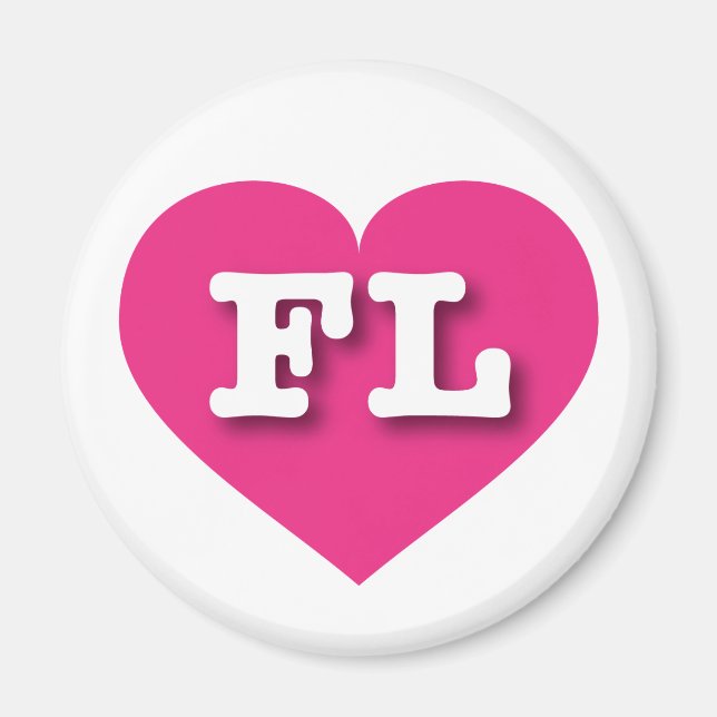 Florida Shock rosa Heart - I kärlek FL Magnet (Framsidan)