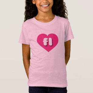 Florida shock rosa hjärta - I kärlek fl T Shirt