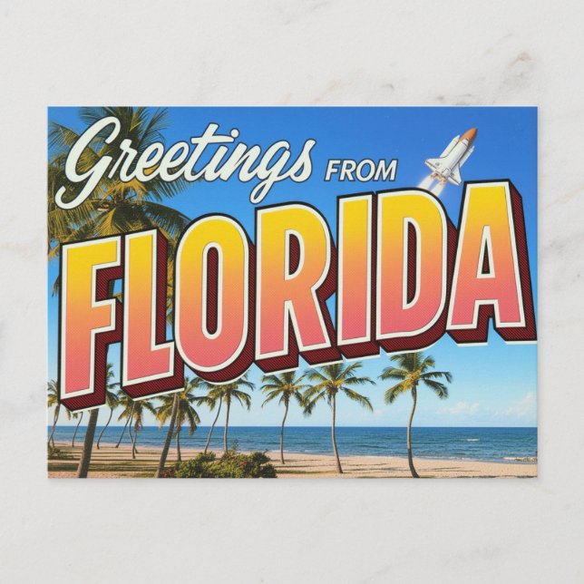 Florida Shuttle Uppskjutningsstrand Vykort (Framsida)