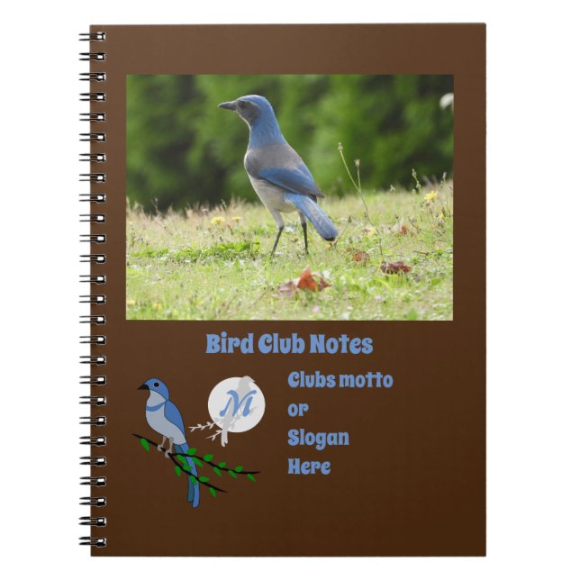 Florida Skryssb Jay Bird Klubb Monogram Photo Anteckningsbok (Framsidan)