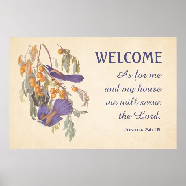 Florida Skryssb Jay Birds och Verse Doormat Poster (Framsidan)