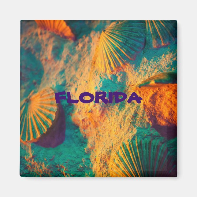 FLORIDA Snäckor, kylmagnet Magnet (Framsidan)