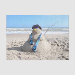 Florida Snögubbe - Handskulptur - Vävnadspapper