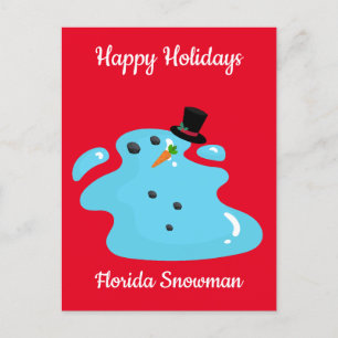 Florida Snögubbe Helgdag jul Vykort