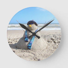 Florida "Snögubbe"-klocka - Beach, Sand Sculpture Rund Klocka