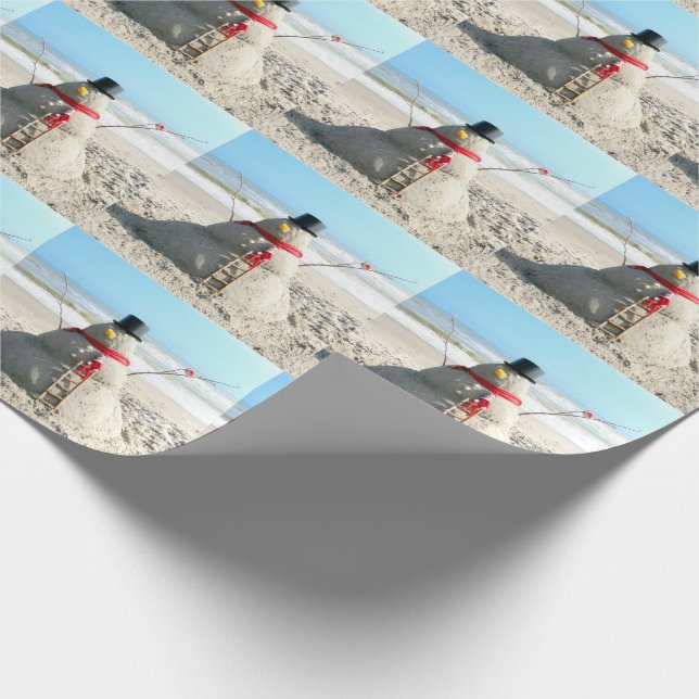 Florida snögubbe med älvan som slår in papper presentpapper (Hörn)