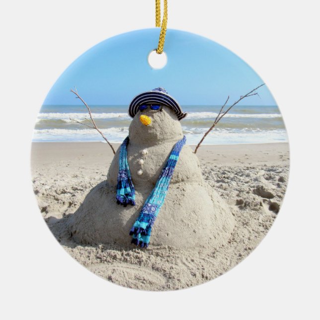 Florida Snögubbe Porcelain Ornament (Framsidan)