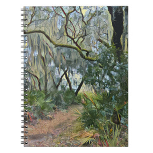 Florida Snöre Spansk moss Impressionist Art Anteckningsbok