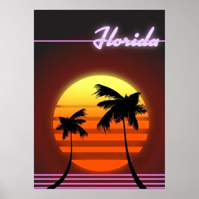 Florida solnedgång 1984 affisch (Framsidan)
