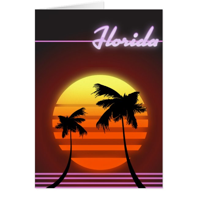 Florida solnedgång 1984 affisch hälsningskort (Framsidan)