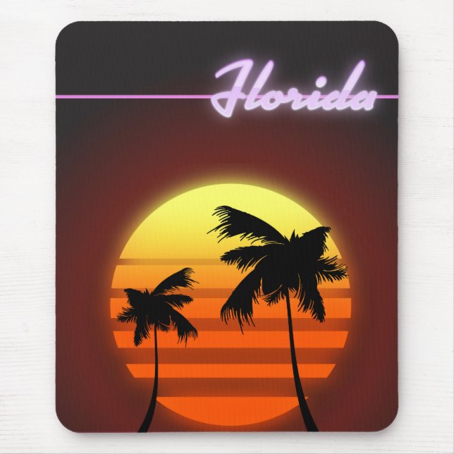 Florida solnedgång 1984 affisch musmatta (Framsidan)