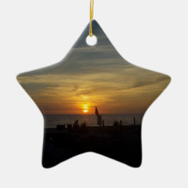 Florida solnedgång julgransprydnad keramik