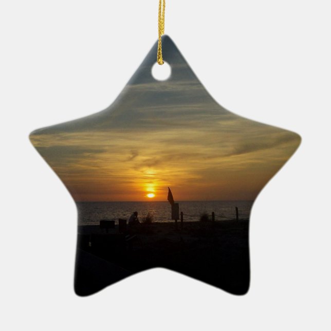 Florida solnedgång julgransprydnad keramik (Framsidan)
