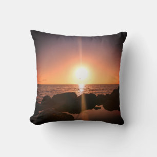 Florida Solnedgång på stranden Naturlig Fotografi Kudde