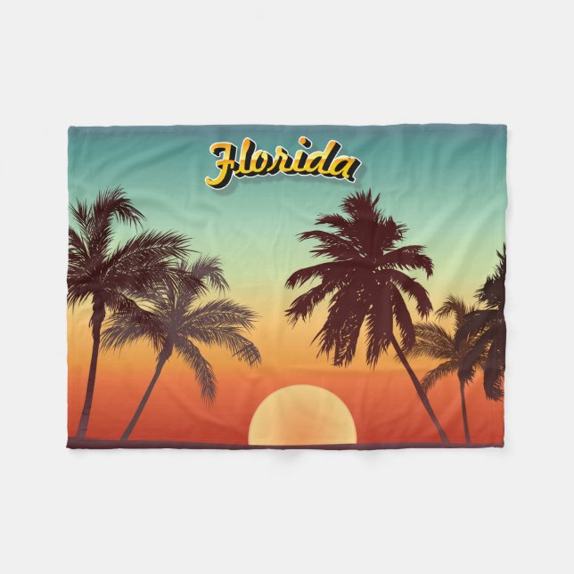 Florida solnedgång - redigerbar illustration fleecefilt (Framsidan (Horisontell))