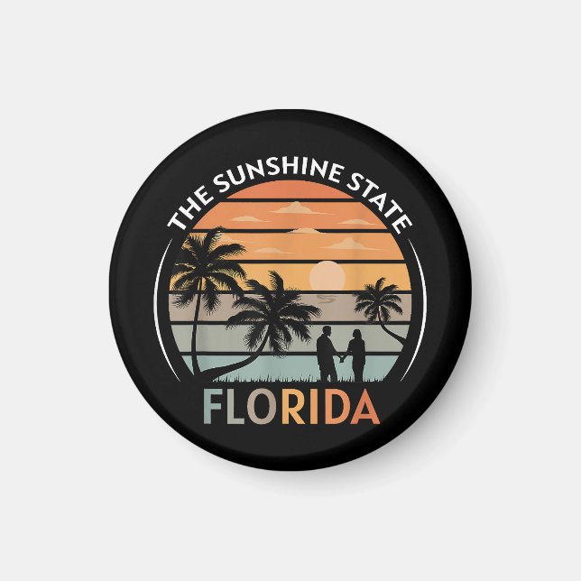Florida sommar strand vintage solnedgång magnet (Framsidan)