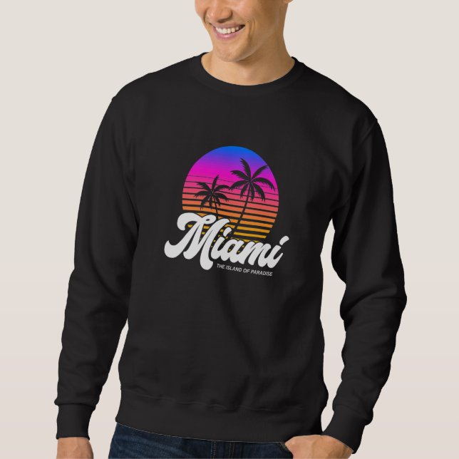 Florida Souvenir Miami   Lång Ärmad Tröja (Framsida)