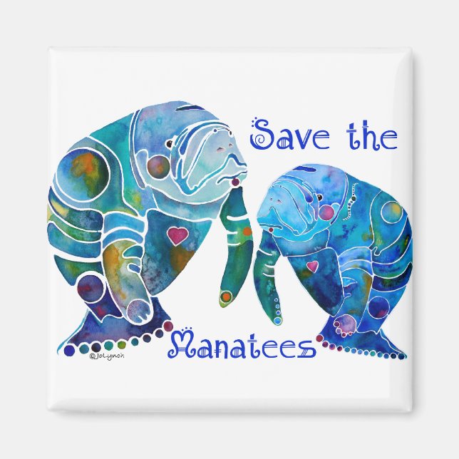 Florida Spara Manatees i Vivid Blues Magnet (Framsidan)
