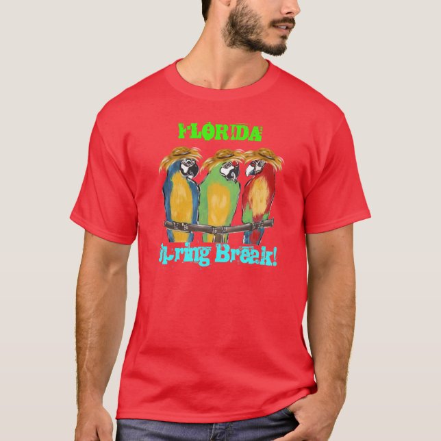 Florida Spring Break Papegoja T-shirts (Framsida)