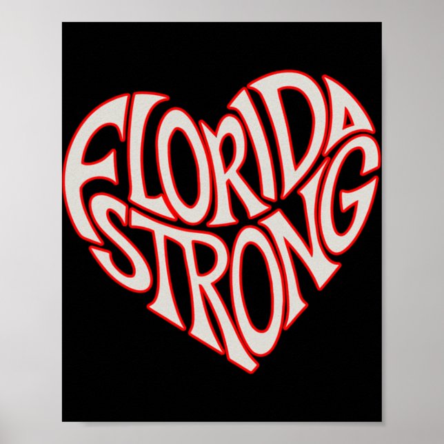 Florida Stark Hjärtstat Stolt Tygrafisk T Shirt  Poster (Framsidan)