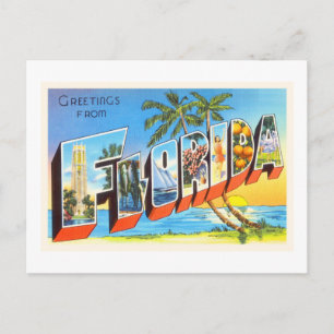 Florida State # 2 FL Old Vintage resor Souvenir Vykort