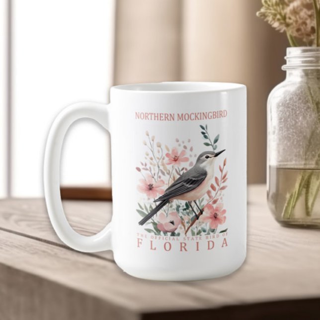 Florida State Bird Northern Mockingbird Kaffemugg (Northern Mockingbird, Florida state bird mug)