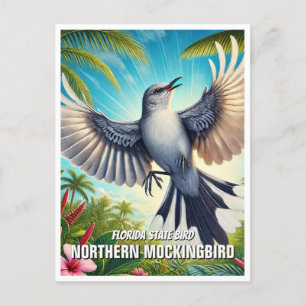 Florida State Bird Northern Mockingbird Vykort