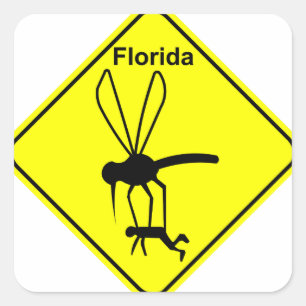 Florida State Bird the Mosquito Fyrkantigt Klistermärke