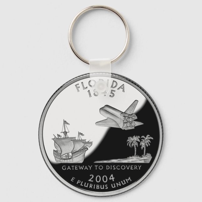 Florida State Faux Quarter Nyckelring (Framsida)