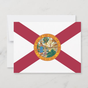 Florida State Flag Solskensstaten Sigill  Vykort