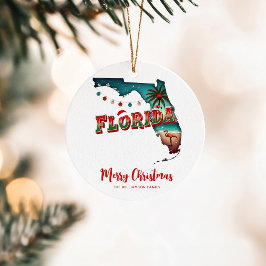 Florida State-jul Karta Julgransprydnad Keramik