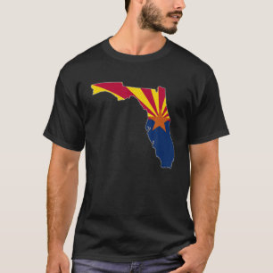 FLORIDA STATE KARTA ARIZONA AZ Flagga Roots Manar  T Shirt