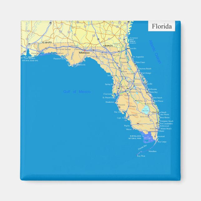 Florida State karta Magnet (Framsidan)