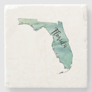 Florida State Karta Marble Stone Underlägg