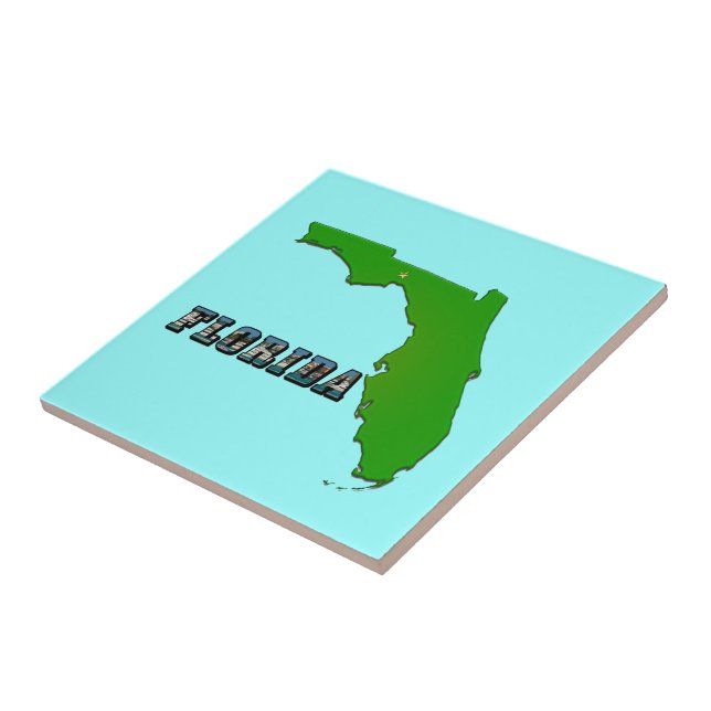 Florida State Karta och Text Kakelplatta (Sidan)