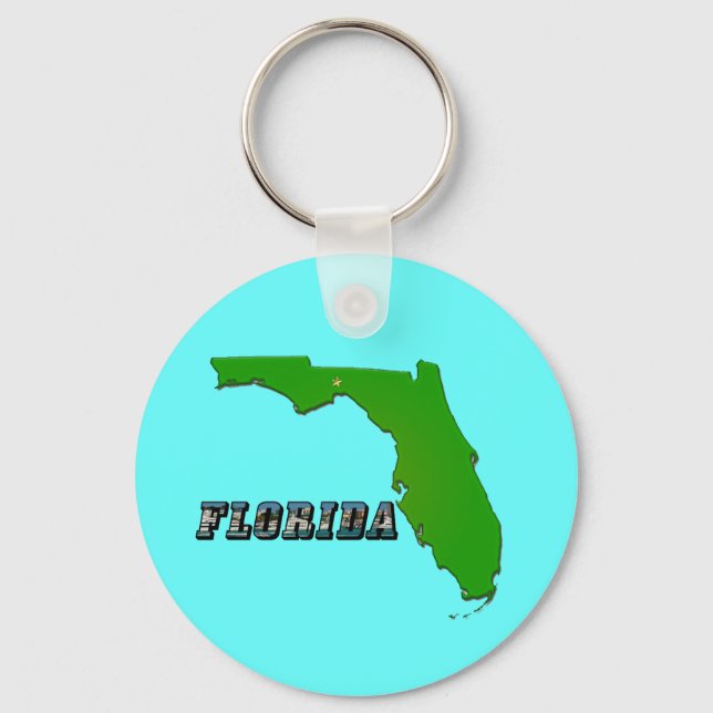 Florida State Karta och Text Nyckelring (Framsida)