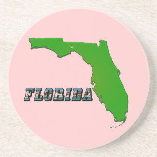 Florida State Karta och Text Underlägg Sandsten