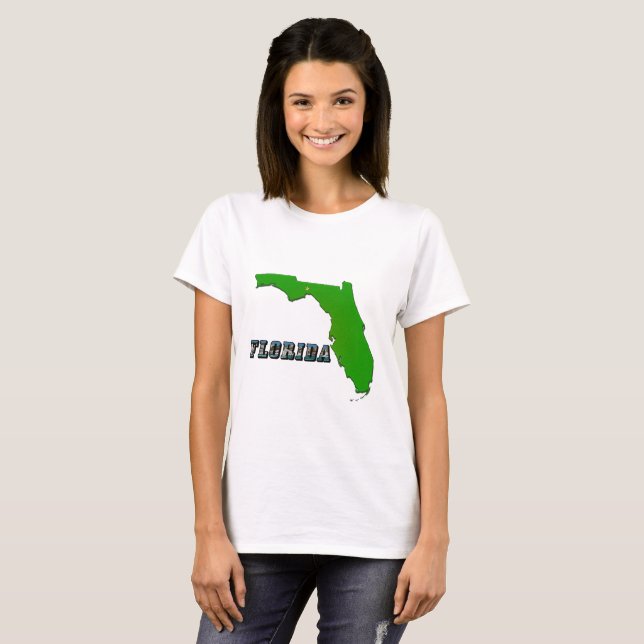 Florida State Karta och Text Womens Tee (Hel framsida)