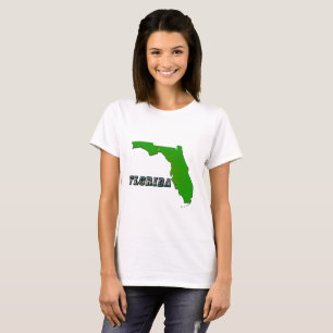 Florida State Karta och Text Womens Tee Shirt