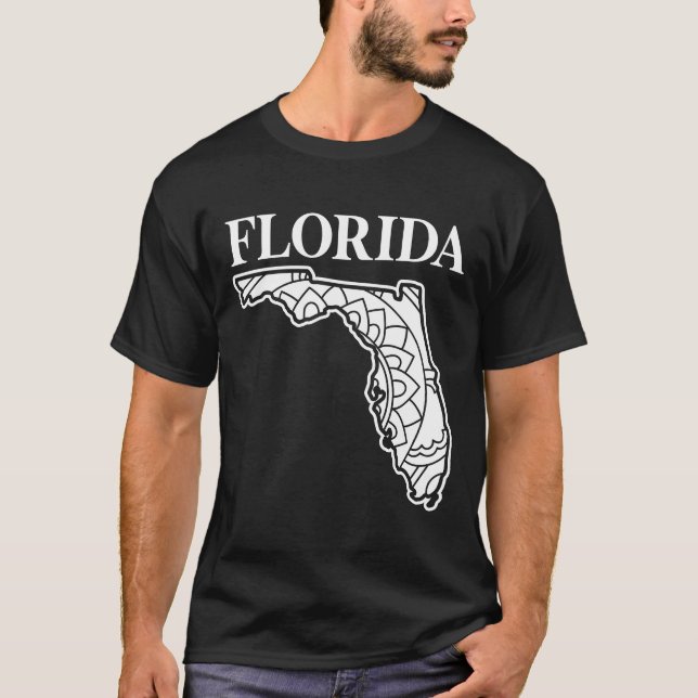 Florida state mandala karta, Made in Florida T Shirt (Framsida)