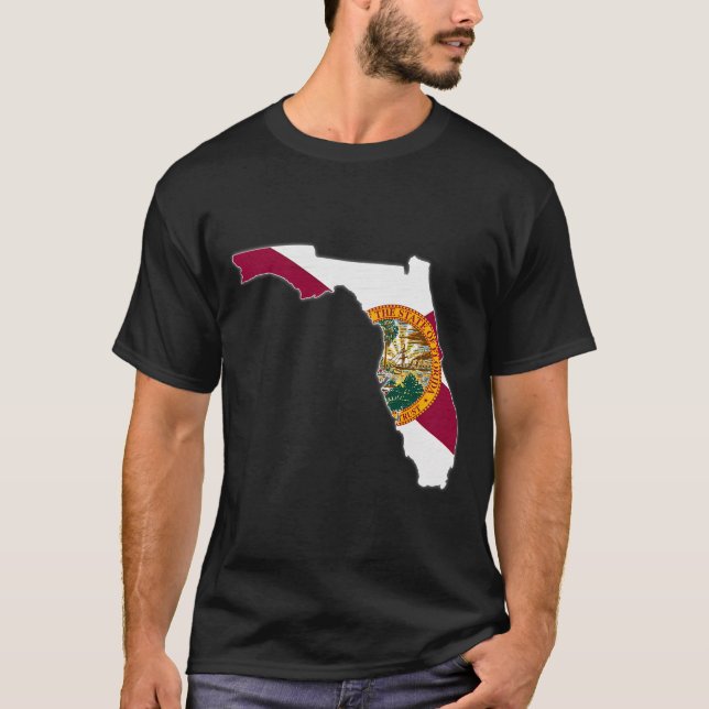 Florida State Map Florida Fl Flag Roots T Shirt (Framsida)