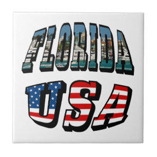 Florida State och USA flagga Text Kakelplatta