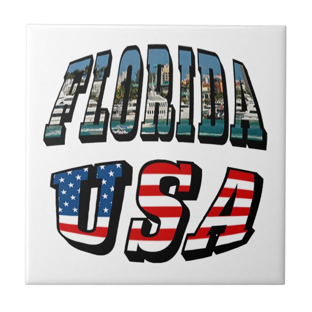 Florida State och USA flagga Text Kakelplatta (Framsidan)