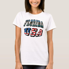 Florida State och USA flagga Text T-shirt