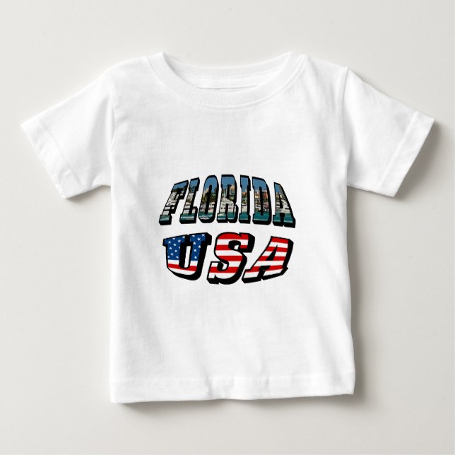Florida State och USA flagga Text T-shirt (Framsida)