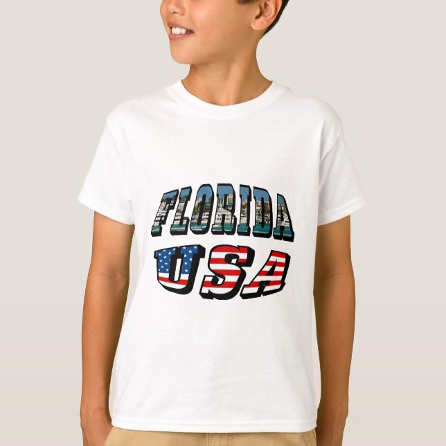 Florida State och USA flagga Text T-shirt (Framsida)