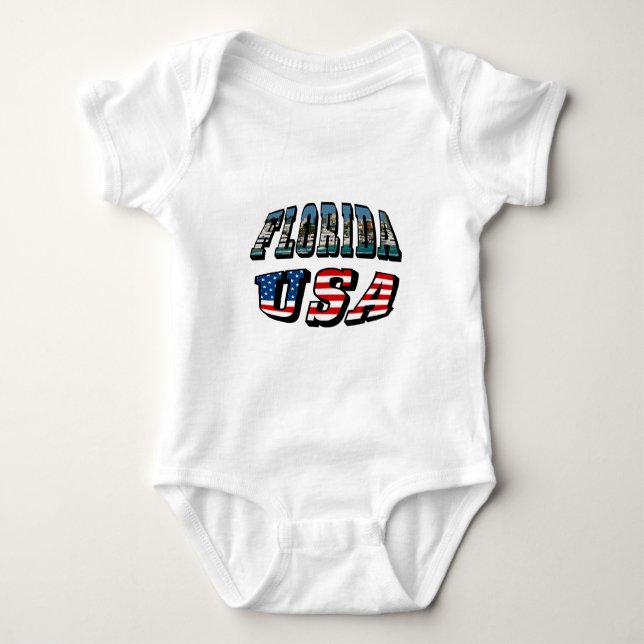 Florida State och USA flagga Text T-shirt (Framsida)