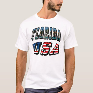 Florida State och USA flagga Text Tee Shirt